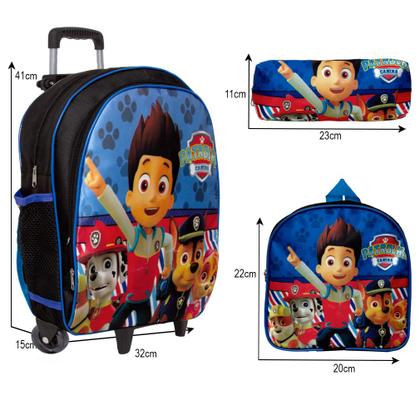 Imagem de Mochila Infantil Menino Rodinha Patrulha Canina Resistente