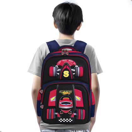 Imagem de Mochila Infantil Meninos com Porta Garrafa Carros 3D