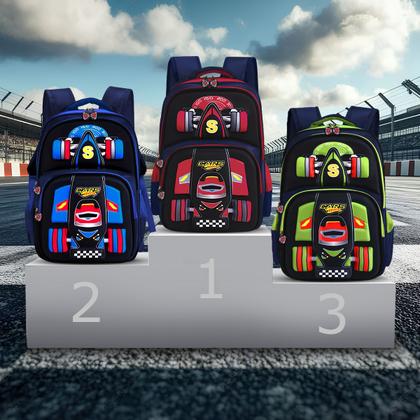 Imagem de Mochila Infantil Meninos com Porta Garrafa Carros 3D