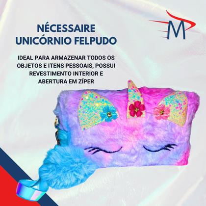 Imagem de Mochila Infantil Passeio Unicórnio Paetê com Nécessaire