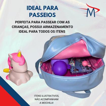 Imagem de Mochila Infantil Passeio Unicórnio Paetê com Nécessaire