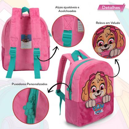 Imagem de Mochila Infantil Patrulha Canina Skye Creche Passeio Tam G