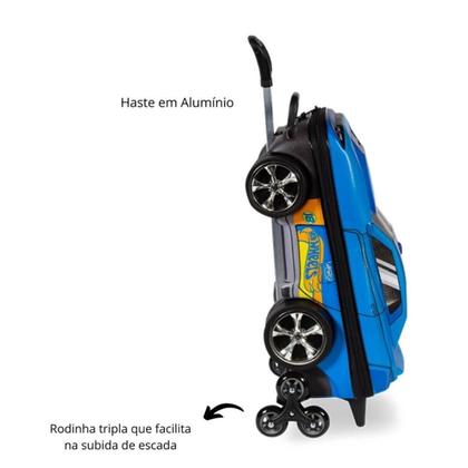 Imagem de Mochila Infantil Rodas Rodinhas Menino Hot Wheels D-Muscle