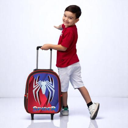 Imagem de Mochila Infantil Rodinha Masculina + Estojo + Lancheira Térmica - Kit Completo