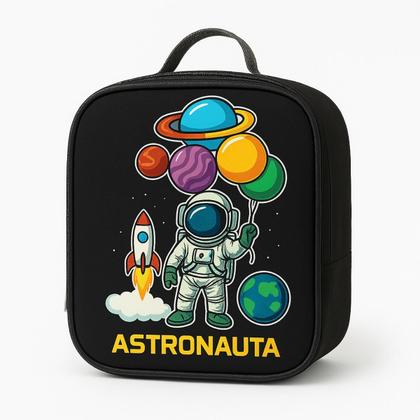 Imagem de Mochila Infantil Rodinha Menino Escolar Masculina Criança + Lancheira Térmica + Estojo Grande Astronauta