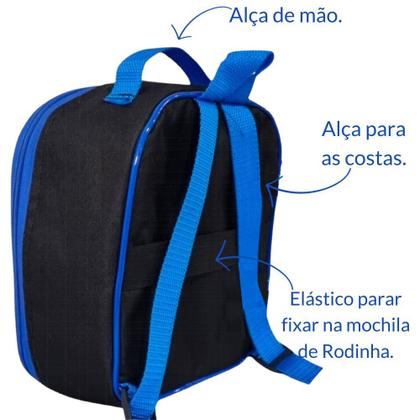 Imagem de Mochila Infantil Rodinha Menino Escolar Masculina Criança + Lancheira Térmica + Estojo Grande