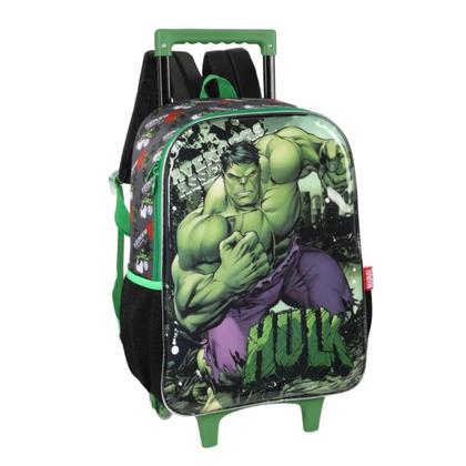 Imagem de Mochila Infantil Rodinhas Com Alça Hulk Luxcel Verde