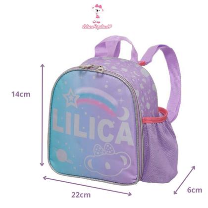 Imagem de Mochila Infantil Rodinhas e Lancheira Escolar Menina Lilica Ripilica Feminina Alças Reforçada Cor Lilás Resistente