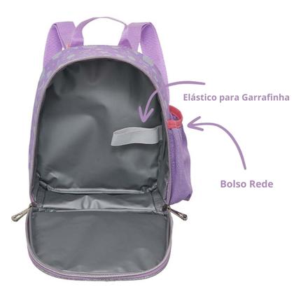 Imagem de Mochila Infantil Rodinhas e Lancheira Escolar Menina Lilica Ripilica Feminina Alças Reforçada Cor Lilás Resistente