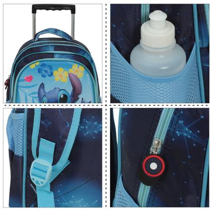 Imagem de Mochila Infantil Stitch Rodinha Reforçada Passeio Creche