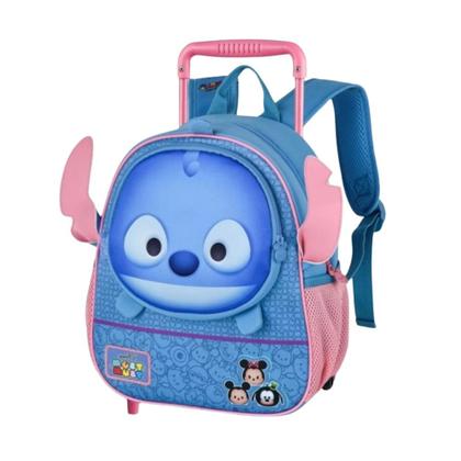 Imagem de Mochila Infantil Stitch Tsum 3D Escolar Com Rodinhas e Bolso