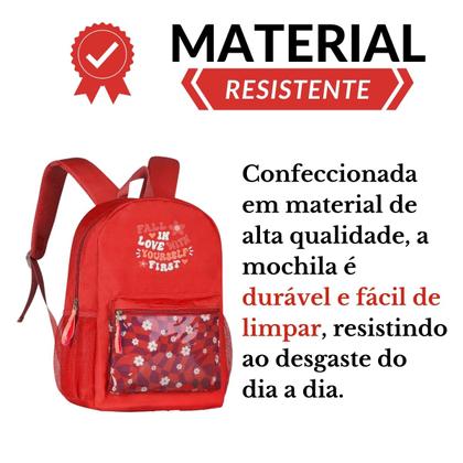 Imagem de Mochila Juvenil Para Passeio Trabalho e Escola Feminina e Masculina Com Bolso Lateral Para Guardar Garrafa Clio