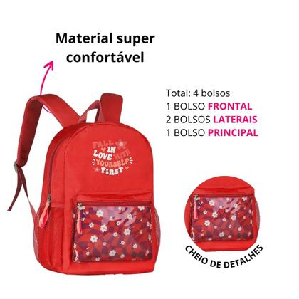 Imagem de Mochila Juvenil Para Passeio Trabalho e Escola Feminina e Masculina Com Bolso Lateral Para Guardar Garrafa Clio