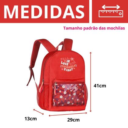 Imagem de Mochila Juvenil Para Passeio Trabalho e Escola Feminina e Masculina Com Bolso Lateral Para Guardar Garrafa Clio