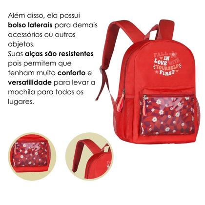 Imagem de Mochila Juvenil Para Passeio Trabalho e Escola Feminina e Masculina Com Bolso Lateral Para Guardar Garrafa Clio