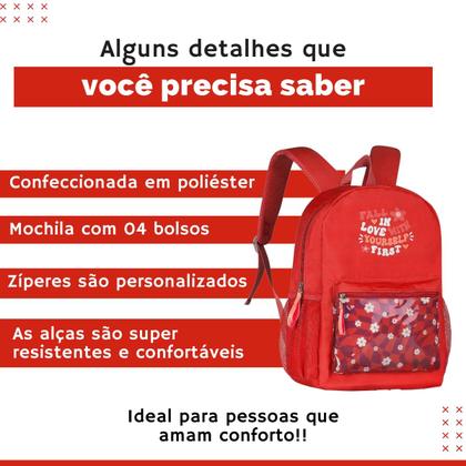 Imagem de Mochila Juvenil Para Passeio Trabalho e Escola Feminina e Masculina Com Bolso Lateral Para Guardar Garrafa Clio