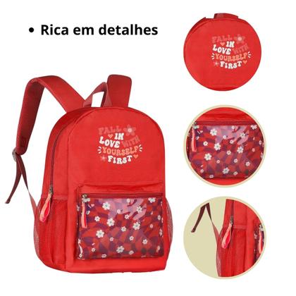 Imagem de Mochila Juvenil Para Passeio Trabalho e Escola Feminina e Masculina Com Bolso Lateral Para Guardar Garrafa Clio