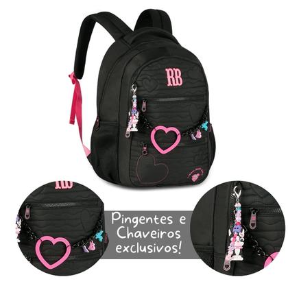Imagem de Mochila Juvenil Rebecca Bonbon Premium Matelassê Corações