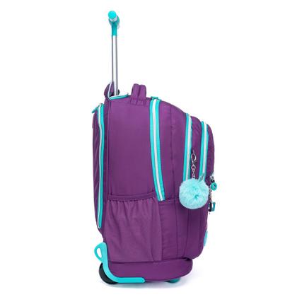 Imagem de Mochila Juvenil Rodinha Estojo Lancheira Escolar Menina