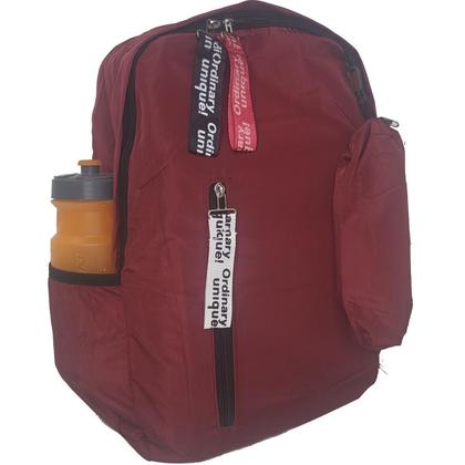 Imagem de Mochila Kit Com Estojo E Chaveiro Escolar Vinho Zc8006