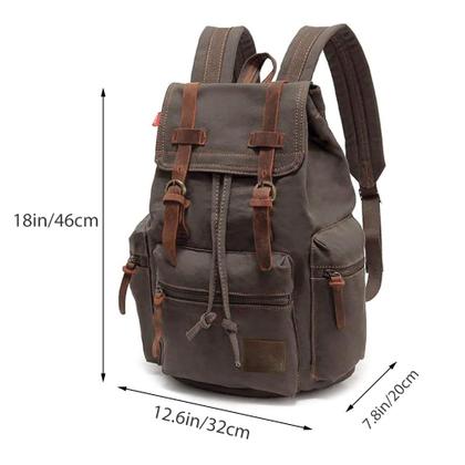 Imagem de Mochila koolehaoda Vintage Canvas para laptop 12-17, verde