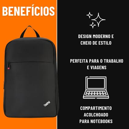 Imagem de Mochila LENOVO ThinkPad Basic Preto com 6 Bolsos e Compartimento Acolchoado para notebook até 15.6