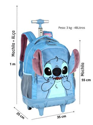 Imagem de Mochila LILO STITCH Costas e Rodas Pelúcia Luxo Original