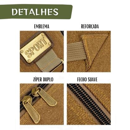 Imagem de Mochila Lona Média Reforçada Masculina Feminina Camping Trabalho Trilha Faculdade