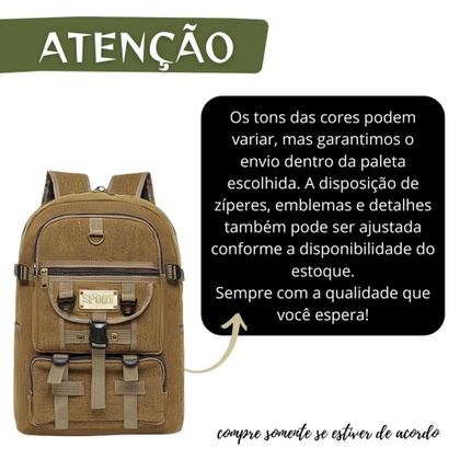 Imagem de Mochila Lona Média Reforçada Masculina Feminina Camping Trabalho Trilha Faculdade