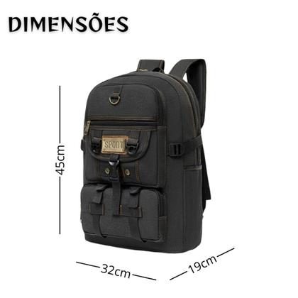 Imagem de Mochila Lona Média Reforçada Masculina Feminina Camping Trabalho Trilha Faculdade