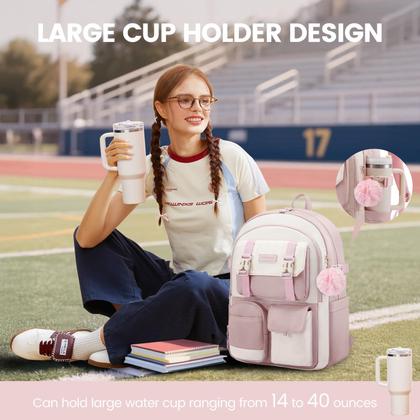 Imagem de Mochila LOVEVOOK School para meninas adolescentes com laptop de 15,6"