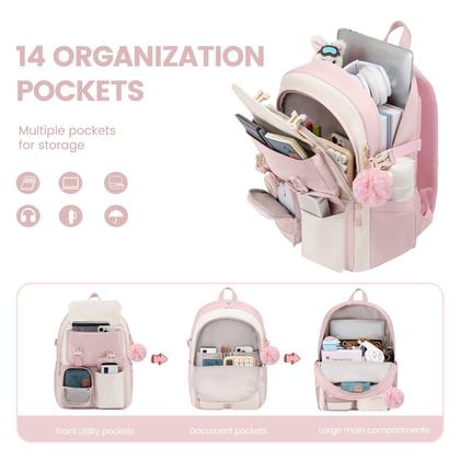 Imagem de Mochila LOVEVOOK School para meninas adolescentes com laptop de 15,6"