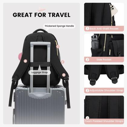 Imagem de Mochila LOVEVOOK School para meninas adolescentes de 14 a 16 anos com laptop de 15,6"