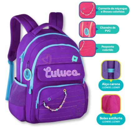 Imagem de Mochila Luluca Premium Bolsa Escolar Feminina Juvenil