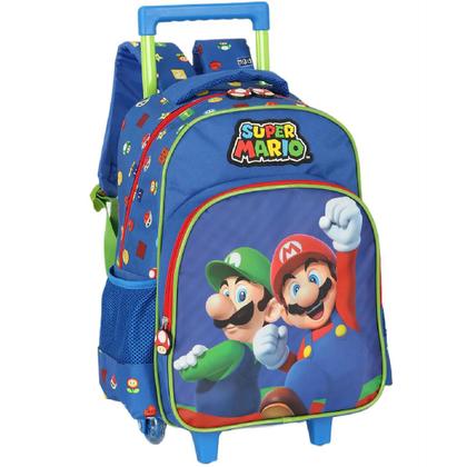 Imagem de Mochila luxcel infantil mario bros com rodas ic42542mo