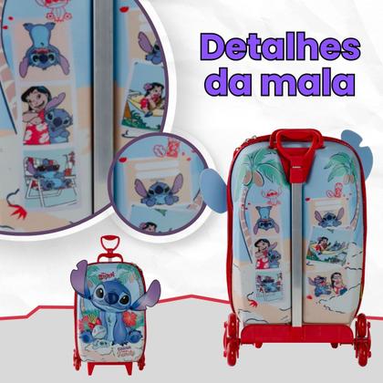 Imagem de Mochila Mala escolar infantil de 3 rodinhas e Relevo 3D