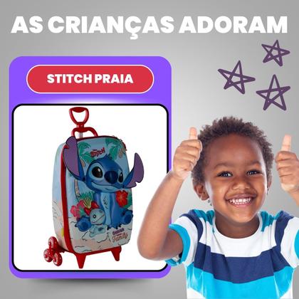 Imagem de Mochila Mala escolar infantil de 3 rodinhas e Relevo 3D