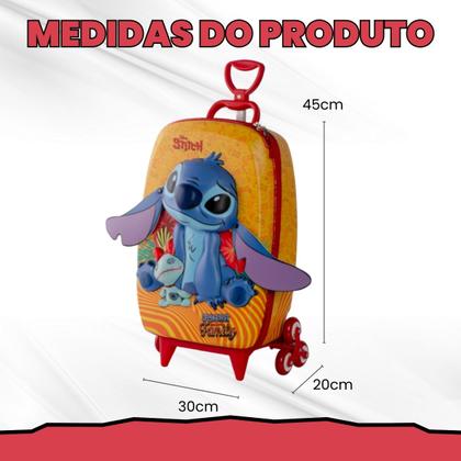 Imagem de Mochila Mala escolar infantil de 3 rodinhas e Relevo 3D