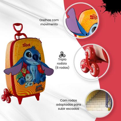 Imagem de Mochila Mala escolar infantil de 3 rodinhas e Relevo 3D