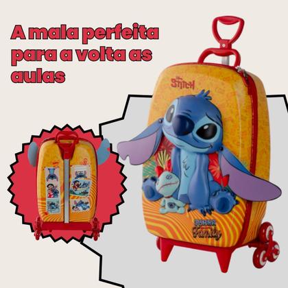 Imagem de Mochila Mala escolar infantil de 3 rodinhas e Relevo 3D