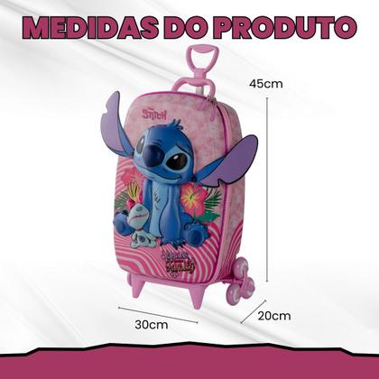 Imagem de Mochila Mala escolar infantil de 3 rodinhas e Relevo 3D