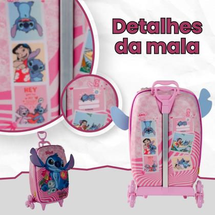 Imagem de Mochila Mala escolar infantil de 3 rodinhas e Relevo 3D