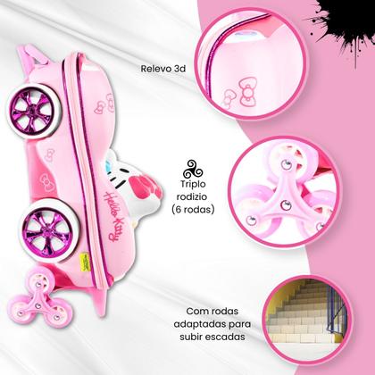 Imagem de Mochila Mala escolar infantil de 3 rodinhas e Relevo 3D