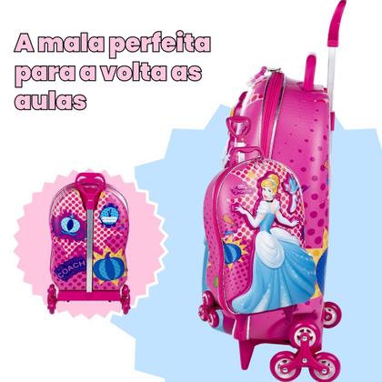 Imagem de Mochila Mala escolar infantil de 3 rodinhas e Relevo 3D