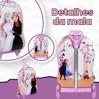 Imagem de Mochila Mala escolar infantil de 3 rodinhas e Relevo 3D