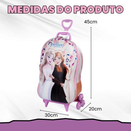 Imagem de Mochila Mala escolar infantil de 3 rodinhas e Relevo 3D