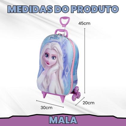 Imagem de Mochila Mala escolar infantil de 3 rodinhas e Relevo 3D