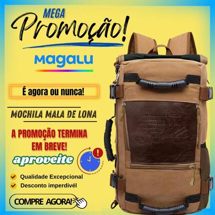 Imagem de Mochila Mala Masculina Feminina Grande Espaçosa e Reforçada Estilosa Dia a Dia Viagens Trabalho Camping Trilha Caminhada Executiva De Bordo