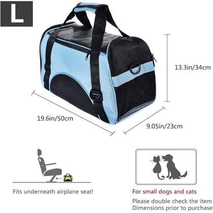 Imagem de Mochila Mala Pet Azul Cachorro e Gato Ideal Viagens Carro