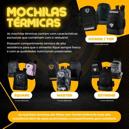 Imagem de Mochila Mala Térmica Fitness Lancheira Academia Treino Dieta Alimentar Marmita Escolar Grande